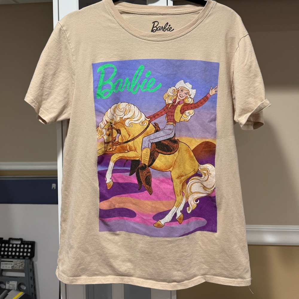 Barbie Women’s Cowgirl Tan Graphic T-Shirt
